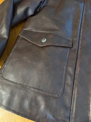 WeWoreWhat Dark Brown faux vegan Leather Bomber Jacket oversized zip moto XS thumbnail 6