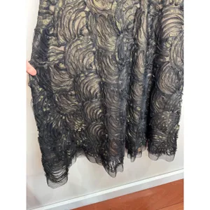Tadashi Shoji Black Gold Rosette Tulle Cocktail‎ Dress sz 4 thumbnail 5