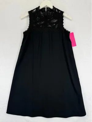 Lilly Pulitzer Harmon Shift Dress Onyx Black Lace High Neck 006345 Womens Size 0 thumbnail 1