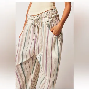 Lust Over Yarn Dyed Pants free people sundrenched stripe casual barrel fall $108 thumbnail 4