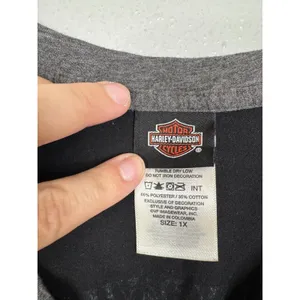 Harley-Davidson Bangkok Thailand Raglan V-Neck Graphic Tee Black Grey 1X thumbnail 3