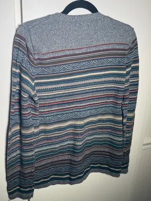 Eddie Bauer Multicolor Striped V-Neck Cardigan Sweater Womens Medium thumbnail 6