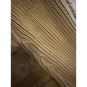J.Crew V-Neck Cable Knit Sweater‎ Desert Camel Cotton Blend Large thumbnail 8