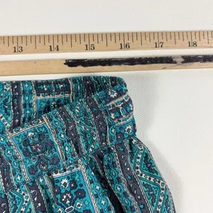 Calypso St. Barth Pants Womens Medium Blue Silk Crepe Jogger Beaded Tassel Print thumbnail 6