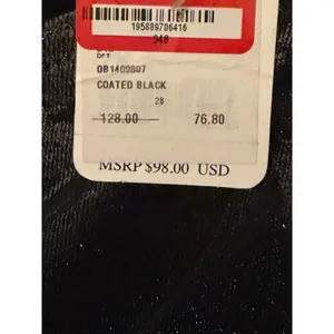 NWT Free People We The Free Coated Black High Rise Skinny Jeans‎ Raw Hem Size 28 thumbnail 4