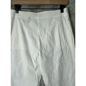 Theory‎ Linen Blend White Wide Leg Cropped Pants Women's Size 4 Minimalist thumbnail 4