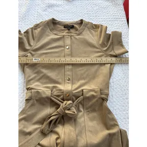 Banana Republic Womens Shirt Dress Tan Suede Short Sleeve Size 12 NWT thumbnail 6