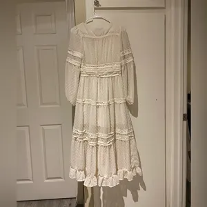 Urban outfitters kimchi blue White Long Sleeve button up fairy Dress,size S thumbnail 6