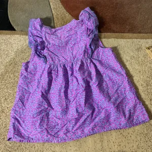 Vineyard Vines Boho Ruffle Tassel Top Women M Purple Blue Geometric Pom Pom Trim thumbnail 7