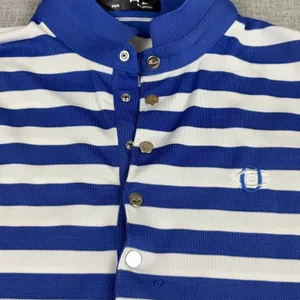 RLX Ralph Lauren Polo Womens S Blue Striped Short‎ Sleeve Collared Snap thumbnail 7