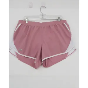 Under Armour HeatGear Fly By Running Shorts Pink White Mesh Womens XL Loose Fit thumbnail 10