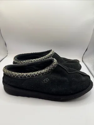 UGG Tasman II Black Suede Shearling Slippers EU 38 US 7 Cozy Mule Clogs thumbnail 6