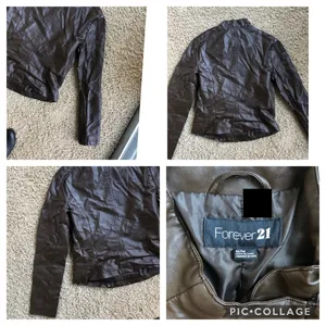 Forever 21 Brown leather jacket Sz M ❤️ thumbnail 8