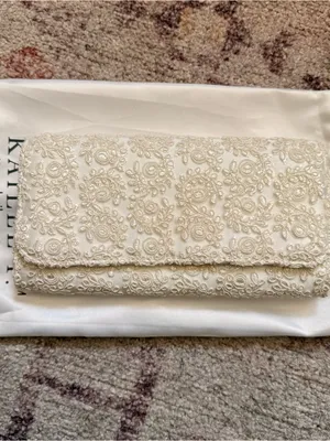 Crochet Wedding Clutch in Ivory thumbnail 5