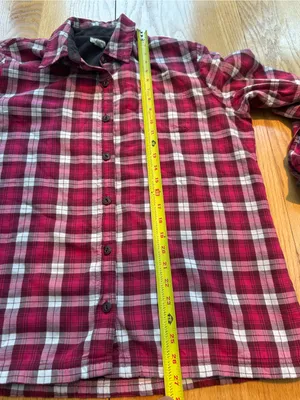 L.L.‎ Bean Womens Large Fleece Lined Flannel Shirt Jacket Plaid Red White 285013 thumbnail 9