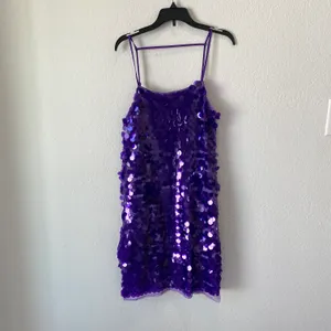 Topshop Sequin Disc Mini Dress in Purple Size 2 NWT thumbnail 2