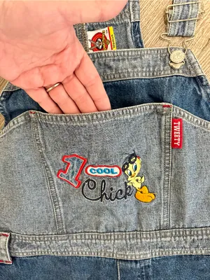 Vintage Looney Tunes Tweety Bird Overalls thumbnail 5