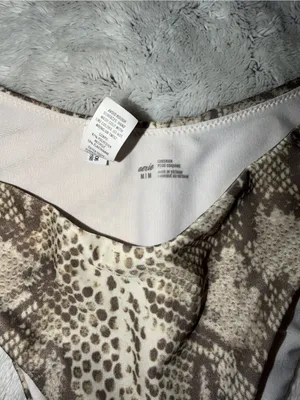 aerie Brown & Cream Snake-Print Bikini Top thumbnail 2