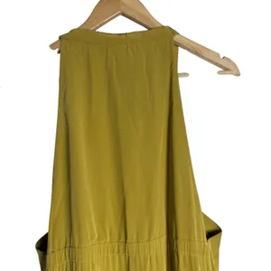 Tibi Eco Silk Yellow Sleeveless Halter Flounce Shift Midi Dress Size 8 thumbnail 9