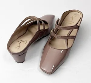 SAM EDELMAN McKenna Nude Patent Leather Strappy Mary Jane Mules Size 9 thumbnail 1