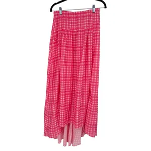 Petal + Pup Pink Gingham High Low Crop Top and Maxi Skirt Set Size 10 US thumbnail 3