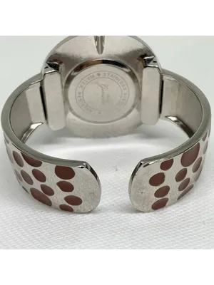 Geneva silver brown tone watch 42mm m quartz analog cuff size 6” running thumbnail 5