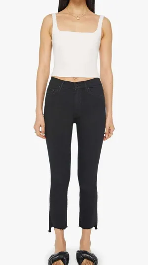 MOTHER The Insider Crop Step Fray Jeans in Not Guilty thumbnail 2