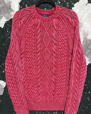 Polo Ralph Lauren Red Cable Knit Sweater thumbnail 1