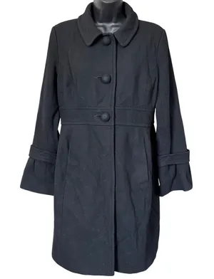 A Pea in the Pod Maternity‎ Pea Coat Sz S Black Wool Blend Classic Chic Winter thumbnail 1