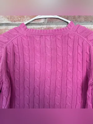 Lilly Pulitzer Cable Knit Sweater Crewneck Women’s Small Pink Preppy Cotton thumbnail 6