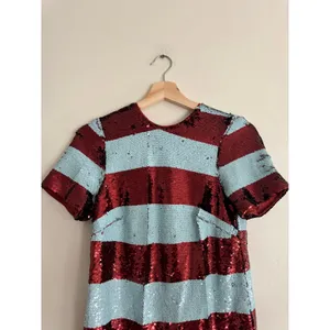 MAEVE Anthropologie Short Sleeve Sequin Striped Mini Dress Size XXS thumbnail 5