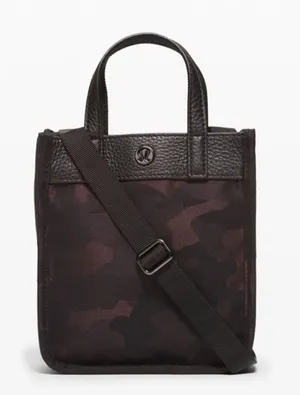 Lululemon Now and Always Tote Micro Heritage Camo Jacquard Max Brown Earth Black thumbnail 1