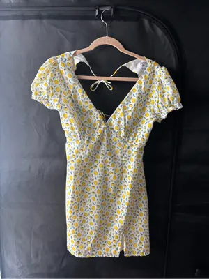 Princess Polly Lemon Print Tie Mini Dress thumbnail 8