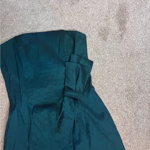 Jessica McClintock Vintage Taffeta Strapless Teal Emerald Green Party Dress thumbnail 2