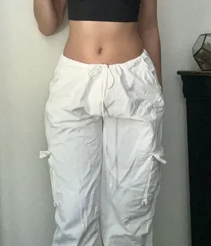 White Parachute Pants Cider Low-Rise thumbnail 5
