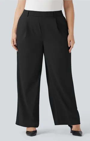 HALARA Black Wide-Leg Dress Pants Large thumbnail 1