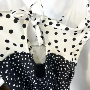 Beach Betty XL One Piece Swimsuit Polka Dot Black White Vacation Beach Pool‎ 734 thumbnail 6