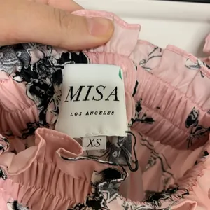 Misa Los Angeles Laiyin Floral Mini Dress Pink Womens Summer Off The Shoulder XS thumbnail 12