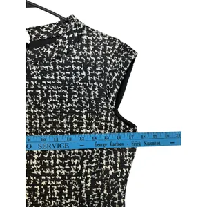 JONES WEAR DRESS Black White Tweed Cap‎ Sleeve Sheath Knee Length Size 8 thumbnail 9