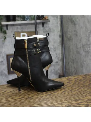 Michael Michael Kors Amal Studded Leather Ankle Boots Stiletto Heel Black 6M thumbnail 7