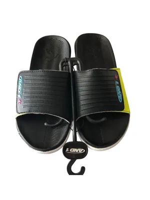 AND1 Nothin But The Best Slide Sandals Black Yellow Womens Size 8 thumbnail 2