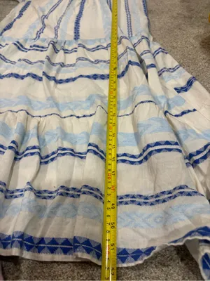 Anthropologie Luisa Perla Tiered Maxi Dress Cotton Resort Dress Boho Summer L thumbnail 3