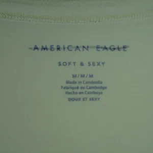 American Eagle Soft Sexy V Neck T Shirt Womens Medium Butter Yellow Short Sleeve thumbnail 2