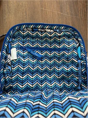 Women's Vera Bradley Quilted Floral Backpack One Size Blue White thumbnail 10