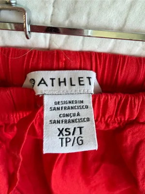 Athleta Paradise Wide Leg Pant Red XS Tall Drawstring NEW thumbnail 5