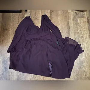 Lulus Enchant My Love Dark Purple V-Neck Long Sleeve Maxi Dress thumbnail 5