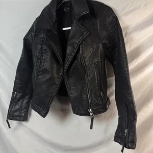 Topshop Leather Jacket Moto Black thumbnail 3