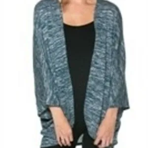 AZULES XL GREEN Dolman Sleeve Open Front Shrug Kimono Cardigan thumbnail 4