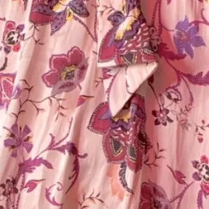 Torrid pale pink silky floral bow tie top 0x size large thumbnail 3