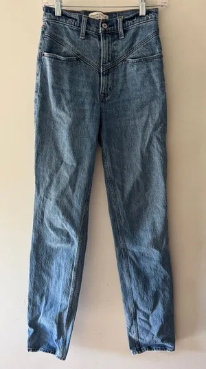 Abercrombie‎ & Fitch The 90s Straight Ultra High Rise Jeans Extra Long Size 0 thumbnail 1